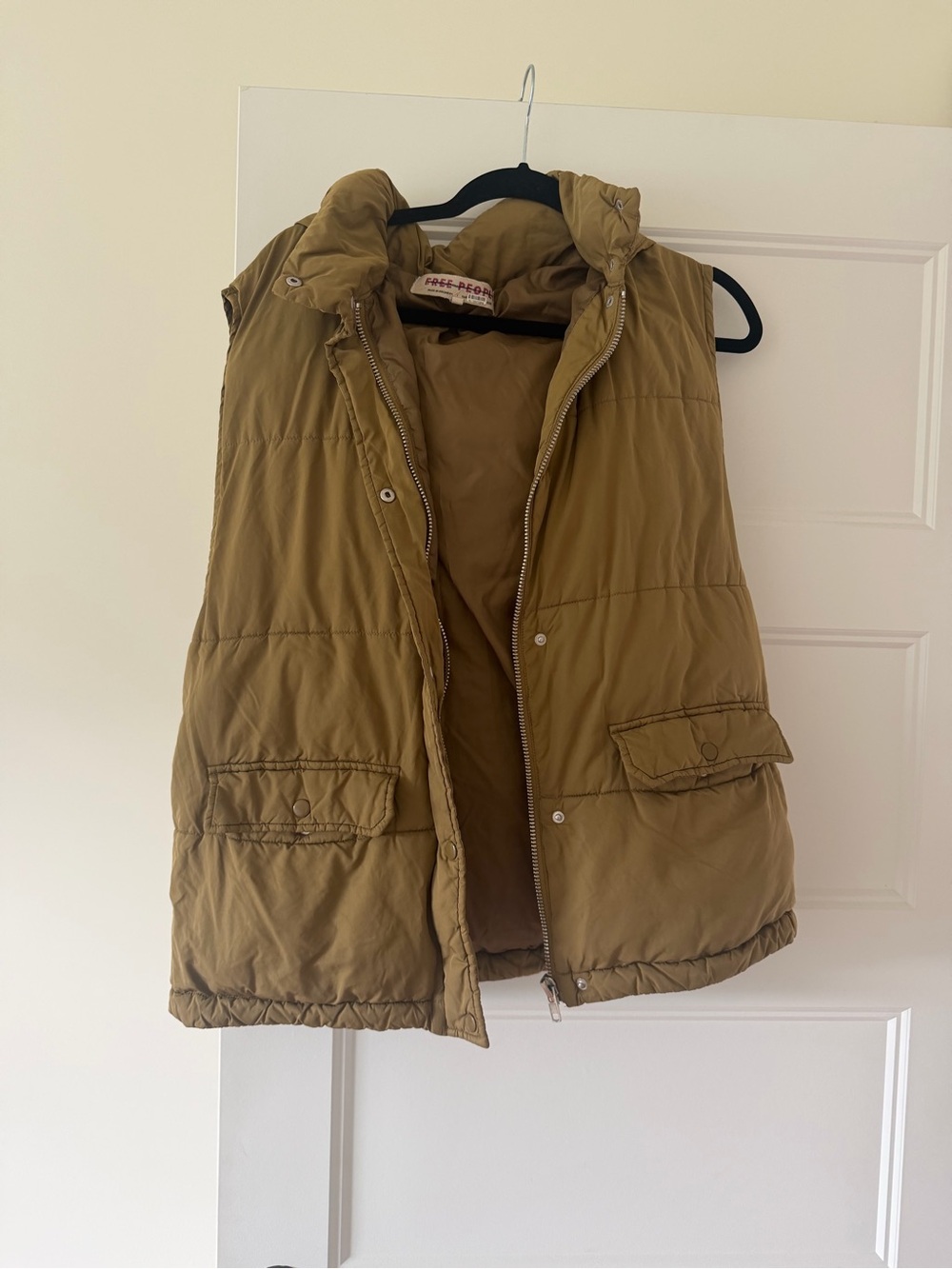 Free People Women’s Quilted Puffer Vest in Olive